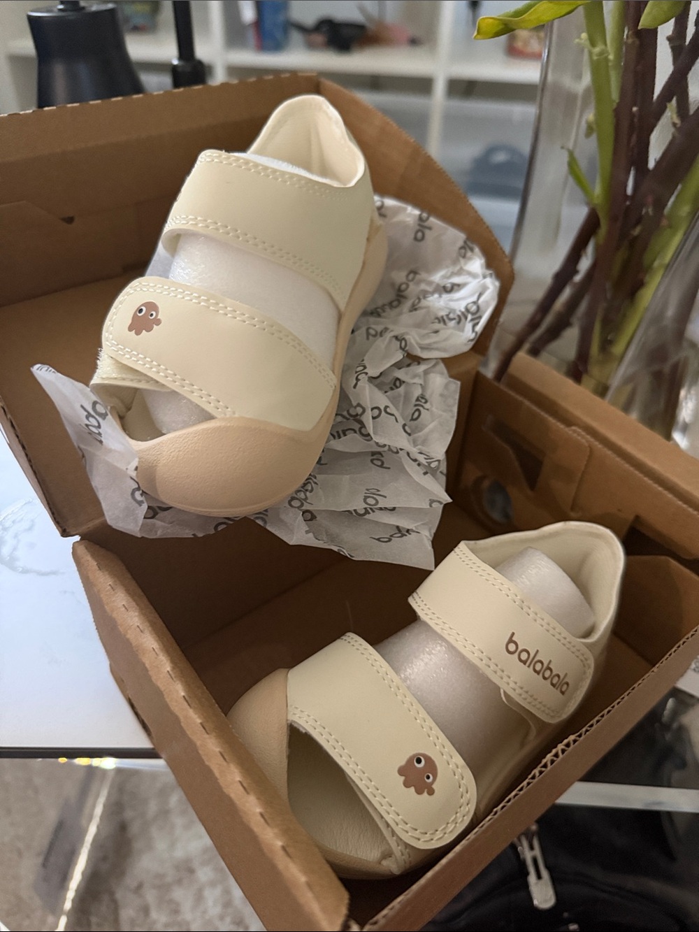 Balabala Kids Cream Closed-Toe Sandals - Lightweight Comfort